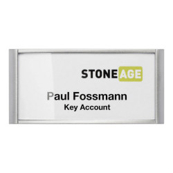 DURABLE CLASSIC - Porta badge - per 34 x 74 mm - magnete - argento (pacchetto di 10)