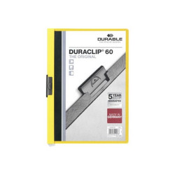 DURABLE DURACLIP 60 - Cartelletta archiviazione documenti - per A4 - capacità 60 fogli - giallo con coperchio frontale traspare