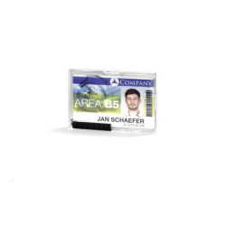 DURABLE PUSHBOX TRIO - Porta badge - per 54 x 87 mm - fronte e retro - trasparente (pacchetto di 10)