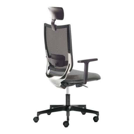 Poltrona semidirezionale Elite concept COTPGE - con braccioli regolabili e poggiatesta - grigio - Un