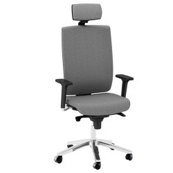 Poltrona semidirezionale Kind KIPGT - con braccioli regolabili e poggiatesta - grigio chiaro - Unisi