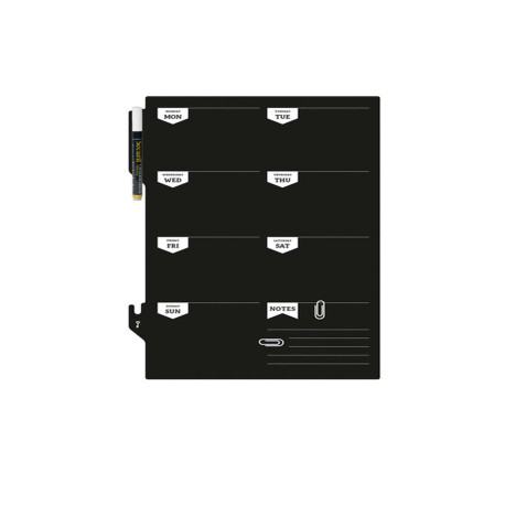 Lavagna da parete Weekplanner - 30 x 45 cm - nero - Securit
