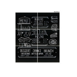 Lavagna da parete XXL - 40 x 40 cm - nero - Securit - set 6 pezzi affiancabili