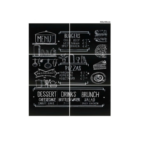 Lavagna da parete XXL - 40 x 40 cm - nero - Securit - set 6 pezzi affiancabili