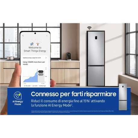 Frigorifero Combinato Samsung EcoFlex AI 2m 390L RB38C674CSA
