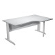 Scrivania Compact Destro Easy - 160 x 60/80/100 cm - Grigio/grigio cromato