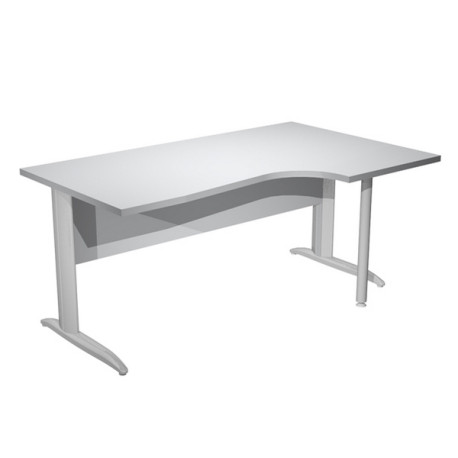 Scrivania Compact Destro Easy - 160 x 60/80/100 cm - Grigio/grigio cromato