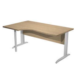 Scrivania Compact Sinistro Easy - 160 x 60/80/100 cm - Rovere/grigio cromato