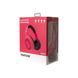 Pantone - Cuffie con microfono - dimensione completa - Bluetooth - senza fili, cablato - jack 3,5 mm - rosa