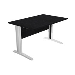 Scrivania Easy fianchi verniciati effetto cromato - lineare - 120 x 80 x 72 cm - nero venato frassin