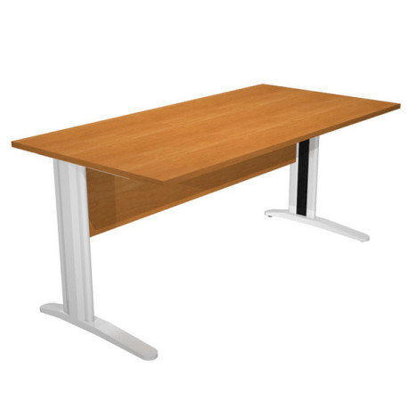 Scrivania Easy fianchi verniciati effetto cromato - lineare - 120 x 80 x 72 cm - noce chiaro - Artex