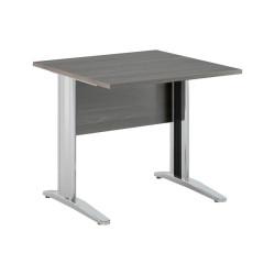 Scrivania Easy fianchi verniciati effetto cromato - lineare - 80 x 80 x 72 cm - frassino toscano - A