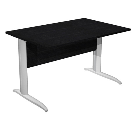 Scrivania lineare Easy - 140 x 80 x 72 cm - Nero venato/grigio alluminio