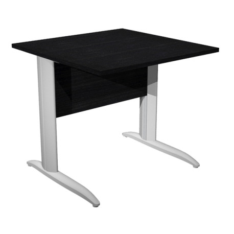 Scrivania lineare Easy - 80 x 80 x 72 cm - Nero venato/grigio alluminio