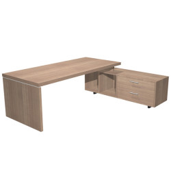 Scrivania Manager Prestige - 210x90x74 cm - con mobile servizio reversibile - ciliegio arabis - Arte
