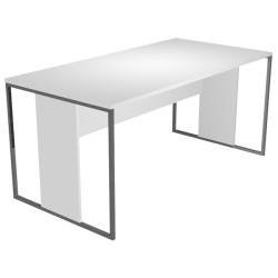 Scrivania singola Essence - 160 x 80 cm - Bianco - Gamba bianco