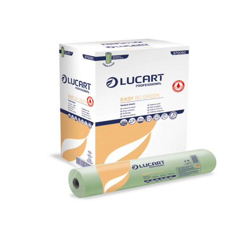 Lenzuolino medico Easy 80 Green - diametro 14,3 cm - 59 cm x 80 mt - Lucart