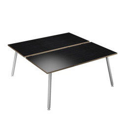 Scrivania Skinny Metal a 2 postazioni contrapp. - 120 x166 cm - bianco / nero venato - Artexport