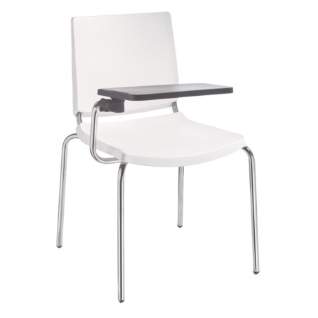Seduta attesa Atenea ATT - con tavoletta scrittoio - senza braccioli - bianco - Unisit