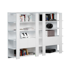 Libreria alta Concept - 5 ripiani - 100 x 38,6 x 198 cm - bianco