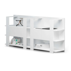 Libreria bassa Concept - 3 ripiani - 100x38,6x124 cm - bianco