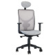 Seduta operativa Pentagon Y10 PENAPG - con braccioli regolabili e poggiatesta - grigio/grigio - Unis