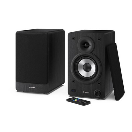 Sharp Bookshelf Speakers, 2-vie, 2.0 canali, Con cavo e senza cavo, 60 W, Nero