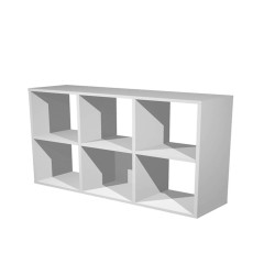 Libreria casellario Rainbow - 6 caselle - 104,1 x 29,2 x 69,8 cm - grigio alluminio