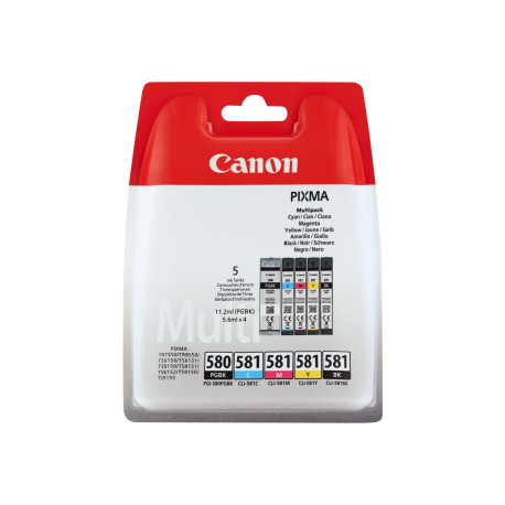 Canon CLI-581 BK/C/M/Y Multi Pack - Confezione da 4 - 5.6 ml - nero, giallo, ciano, magenta - originale - blister con sicurezza