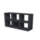 Libreria casellario Rainbow - 6 caselle - 104,1 x 29,2 x 69,8 cm - nero venato