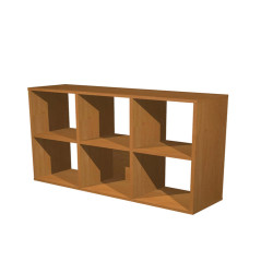 Libreria casellario Rainbow - 6 caselle - 104,1 x 29,2 x 69,8 cm - noce chiaro