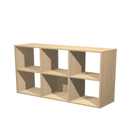 Libreria casellario Rainbow - 6 caselle - 104,1x29,2x69,8 cm - rovere