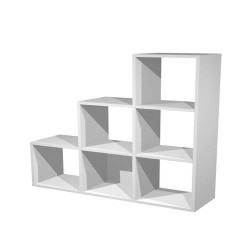 Libreria casellario Rainbow - 6 caselle a scalare - 104,1x29,2x103,9 cm - grigio alluminio