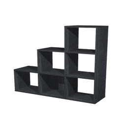 Libreria casellario Rainbow - 6 caselle a scalare - 104,1x29,2x103,9 cm - nero venato
