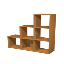 Libreria casellario Rainbow - 6 caselle a scalare - 104,1x29,2x103,9 cm - noce chiaro