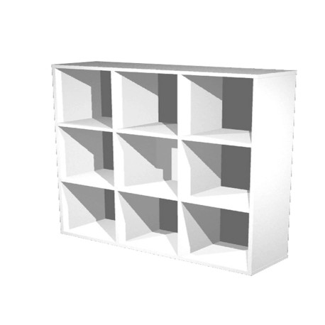 Libreria casellario Rainbow - 9 caselle - 104,1x29,2x103,9 cm - bianco