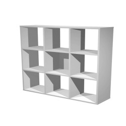 Libreria casellario Rainbow - 9 caselle - 104,1x29,2x103,9 cm - grigio alluminio