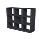 Libreria casellario Rainbow - 9 caselle - 104,1x29,2x103,9 cm - nero venato
