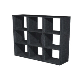 Libreria casellario Rainbow - 9 caselle - 104,1x29,2x103,9 cm - nero venato