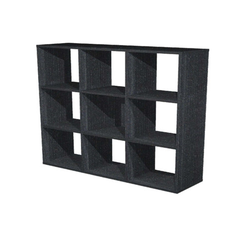 Libreria casellario Rainbow - 9 caselle - 104,1x29,2x103,9 cm - nero venato
