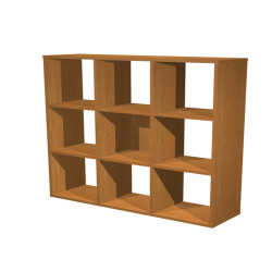 Libreria casellario Rainbow - 9 caselle - 104,1x29,2x103,9 cm - noce chiaro