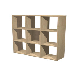 Libreria casellario Rainbow - 9 caselle - 104,1x29,2x103,9 cm - rovere