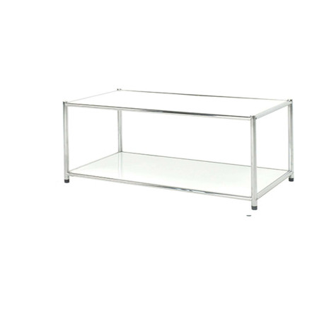 Libreria Easy System - 2 ripiani - acciaio cromato - 80x40x40,5 cm - bianco - Serena Group