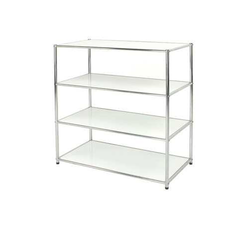 Libreria Easy System - 4 ripiani - acciaio cromato - 80x40x120 cm - bianco - Serena Group