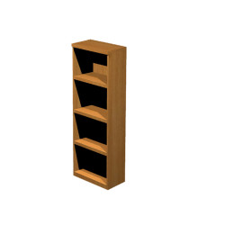 Libreria modulare alta - a giorno - 40 x 32 x 196 cm - noce chiaro