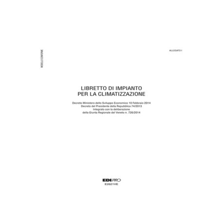 Libretto impianto climatizzazione Veneto - 297 x 210mm - 48 fogli - Edipro