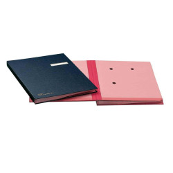 Libro firma - 18 intercalari - con porta etichette - 24x34 cm - blu - Fraschini
