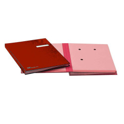 Libro firma - 18 intercalari - con porta etichette - 24x34 cm - rosso - Fraschini