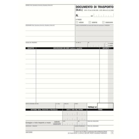 Data Ufficio Documento di trasporto