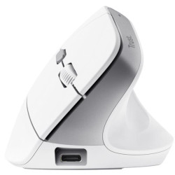 Trust BAYO II MOUSE WIRELESS ERGONOMICO VERTICALE RICARICABILE - 50 PLASTICA RICICLATA - BIANCO
